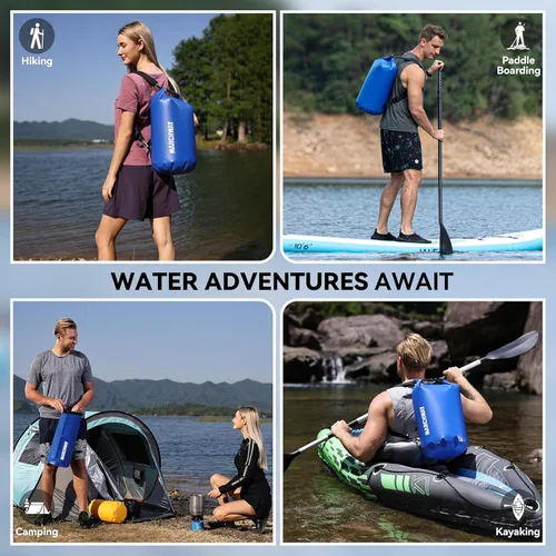 Miniatura 6 de MARCHWAY - Bolso seco flotante e impermeable 1.32/2.64/5.28/7.93/10.57 galones, parte superior enrollable, mantiene secos equipos de kayak rafting