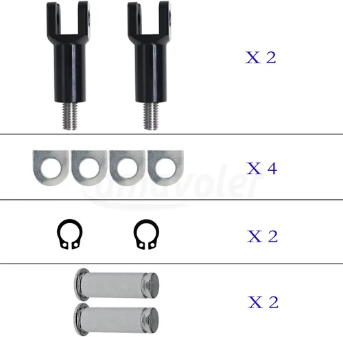 Miniatura 5 de Soporte de clavija de pie de pasajero Soporte Kit de horquilla compatible con Harley Davidson Softail 2000-2006. (negro)