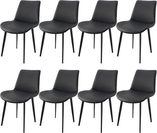 Miniatura 23 de Sillas de Comedor, Sillas de Comedor Modernas de Cuero PU, Sillas de Comedor con Patas de Metal Resistentes, Sillas de Cocina con Asiento Tapizado