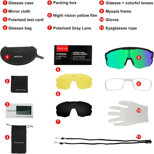 Miniatura 7 de Gafas de sol polarizadas deportivas para hombres y mujeres, equitación, pesca, golf, béisbol, correr