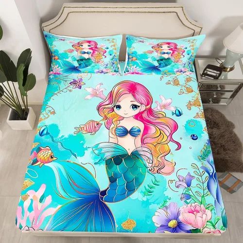 Miniatura 33 de Erosebridal Phoenix - Juego de sábanas de tamaño matrimonial, juego de sábanas bajeras de Phoenix con estampado de pájaro mágico para niños, Color 14