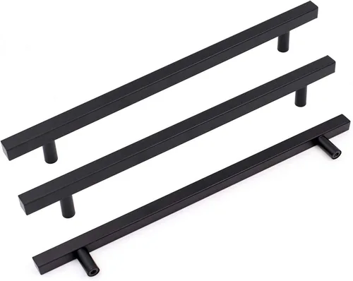Miniatura 22 de Goldenwarm Paquete de 5 manijas negras de gabinete de 2-1/2 pulgadas (2.520 in) color negro mate, tiradores de cajón en T para armarios de cocina