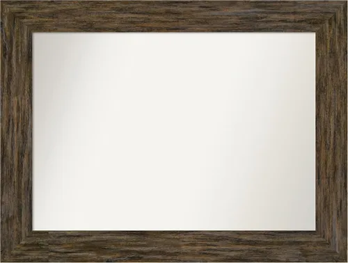 Miniatura 91 de Amanti Art Espejo personalizado, espejo de baño marrón Fencepost, espejo de pared o espejo de tocador de baño sobre el fregadero (27 x 27 pulgadas)