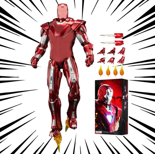 LonullyMege Figura de acción MK33Ironman de 7 pulgadas, todas las articulaciones movibles, exquisita pintura con muchos accesorios, juguete