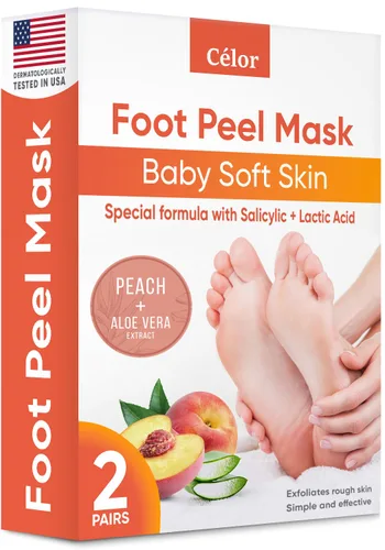Máscara exfoliante para pies - Máscara para pies con piel suave como la de un bebé - Elimina la piel muerta, pies secos, agrietados y callos, spa
