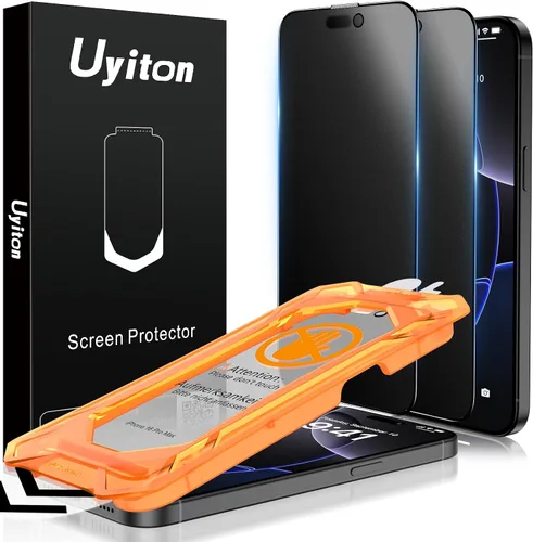 Miniatura 10 de Uyiton Protector de pantalla de privacidad para iPhone 16 Pro Max, [fácil de instalar] [cero burbujas] de cobertura completa inastillable