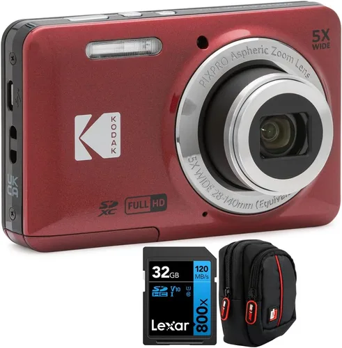 Miniatura 10 de Kodak PIXPRO - Cámara digital FZ55, paquete negro con tarjeta de memoria Lexar de 32 GB de alto rendimiento 800x UHS-I SDHC + funda de cámara Deco