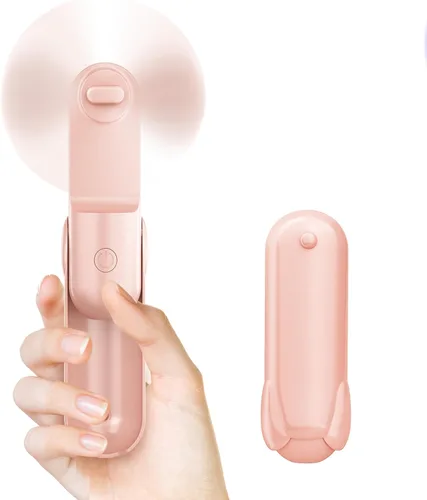 Miniatura 10 de Mini Ventilador de Mano, Ventilador de Mano Portátil con USB Recargable, Batería Operada de 2000 mAh, 3 Velocidades Ajustables, Pequeño Ventilador