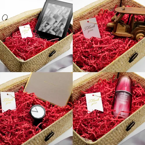 Miniatura 8 de TCAIRG - Relleno de papel triturado de corte arrugado (1/2 libra) para envolver regalos y relleno de cestas, papel triturado rojo para caja