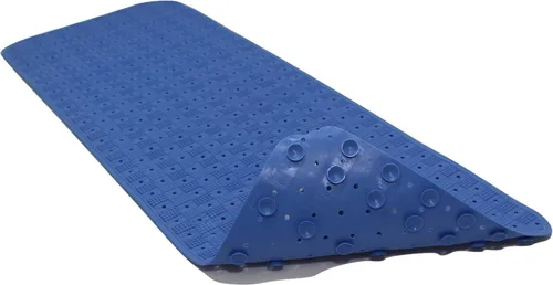 SafeLand - Tapete antideslizante para baño, ducha, bañera de longitud XL, material TPR, ecológico, sin PVC, lavable a máquina, sin olor, con Azul