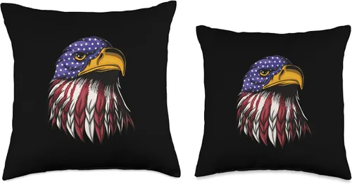 Miniatura 3 de Adler Vogel Eagle American Flag - Almohada de halcón, 16 x 16 pulgadas, multicolor