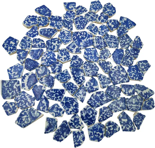 Miniatura 17 de Azulejos de mosaico de cerámica de porcelana de 1.1 libras, azulejos de mosaico irregulares rotos para suelo de manualidades, cocina, piscina