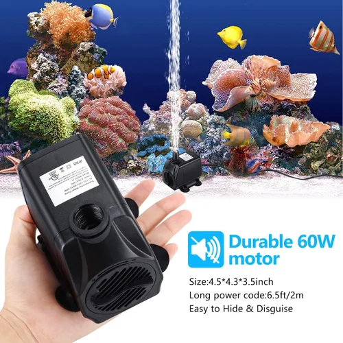 Miniatura 6 de CWKJ Bomba de fuente, bomba de agua sumergible de 880 GPH, bomba de agua duradera de 60 W para exteriores con impulsor de rotor de repuesto, 3
