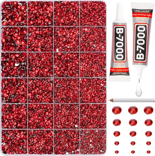 Miniatura 13 de Juego de 8000 diamantes de imitación de resina con parte trasera plana Jelly AB de 0.157 pulgadas y 24 colores para deslumbrar, no plateados