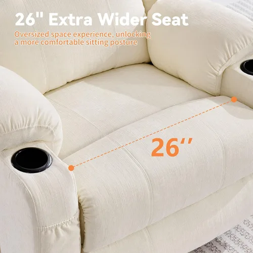 Miniatura 5 de Korser Silla reclinable de gran tamaño, reclinable giratorio de 360° para adultos, silla reclinable giratoria con calor y masaje, reclinable manual