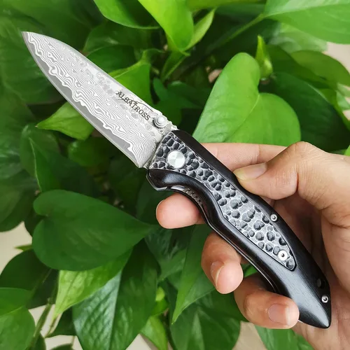 Miniatura 2 de ALBATROSS Día del Padre, Día de la Madre y regalo de vacaciones para hombres y mujeres, cuchillo plegable de bolsillo de acero de Damasco