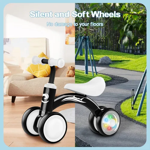 Miniatura 6 de Gamfeiny Colorful Lighting Baby Balance Bike Toys for 1 Year Old Boy Girl Gifts, 10-36 Month Toddler Balance Bike, No Pedal 4 Silence Wheels & Soft