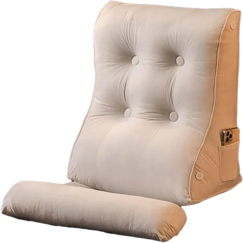 Miniatura 14 de Almohada de lectura triangular con cuña para cabecero y reposo de cama, cojín de apoyo para la espalda para leer, jugar, ver la televisión