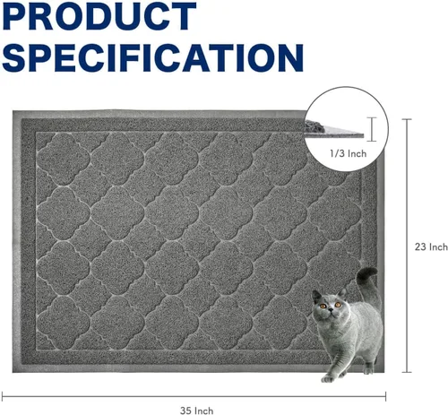 Miniatura 2 de WePet Tapete para caja de arena para gatos, almohadilla de PVC de alta calidad, alfombra de captura duradera, sin ftalatos, resistente a la orina
