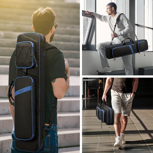 Miniatura 6 de BOSSTIN Estuche para taco de billar, 3 x 4 / 5 x 5 pulgadas, accesorios para taco de billar, funda acolchada suave 4 azul: 5 x 5