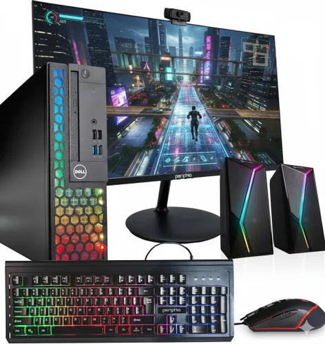 Dell Optiplex 3060 (RGB) Computadora de escritorio | Hexa Core Intel i5 (3.2) | 16 GB DDR4 de RAM | 1 TB SSD | Pantalla LCD nueva de 24" | Windows