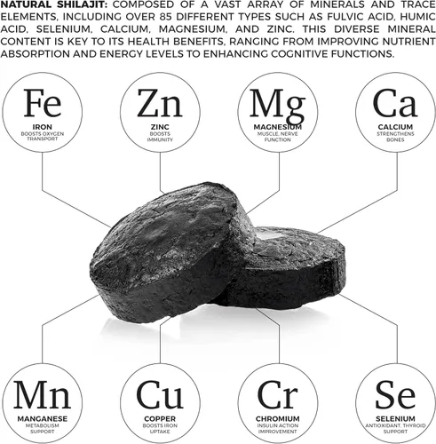 Miniatura 4 de Natural Shilajit Tabletas – 120 unidades, secado al sol 100% puro Shilajit para hombres y resina natural Shilajit – Shilajit para hombres y mujeres