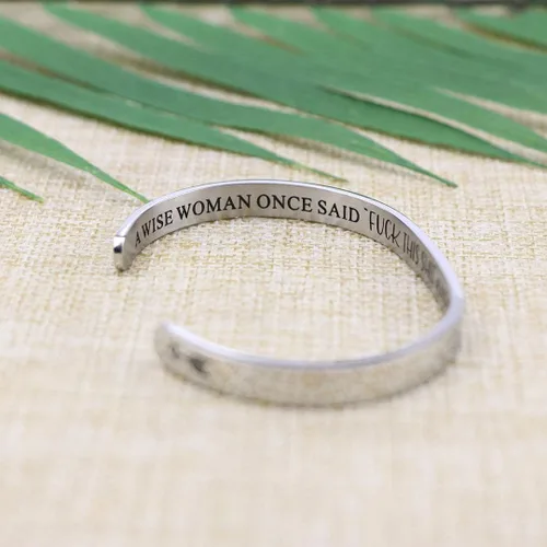 Miniatura 2 de JoycuFF - Pulseras de acero inoxidable para mujer, con frase inspiradoramantra (en inglés) oculta, un regalo para mostrarle tu apoyo a tus amigas