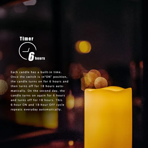 Miniatura 4 de 2 velas LED sin flama, de pilas, impermeables, para exteriores, con temporizador, luz nocturna parpadeante de resina plástica, para decoración