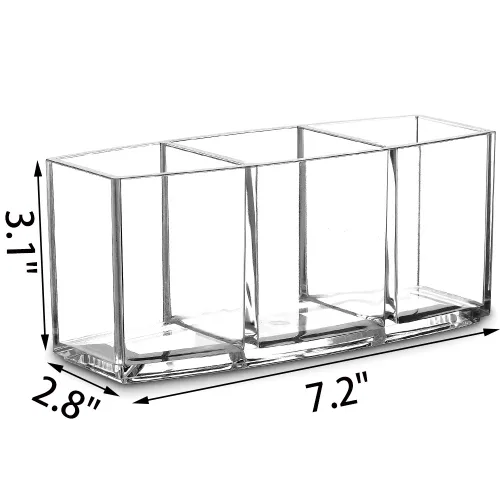 Miniatura 4 de Organizador de brochas de maquillaje acrílico con 3 ranuras