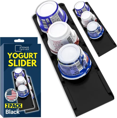 Miniatura 10 de Storage Theory Organizador de yogur para refrigerador, capacidad para 4 tazas de yogur griego de boca ancha, organizador de almacenamiento de yogur