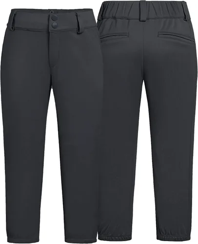 Miniatura 2 de QBK 2T-13Years - Pantalones de sóftbol para niñas, pantalones de práctica de béisbol para niños y jóvenes, pantalones de béisbol para niños pequeños
