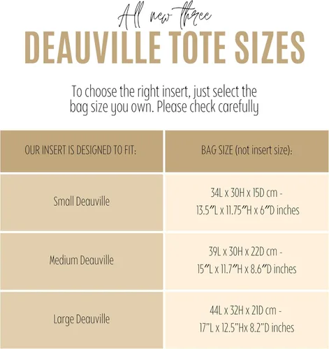 Miniatura 2 de Purse Organizer compatible with Deauville Tote Bag Organizer Large, fits Medium Deauville Tote Bag Insert New Small, Handmade 2mm Premium Felt Gold