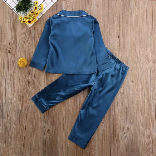 Miniatura 78 de Conjunto de pijama de manga larga con botones para niña pequeña, conjunto de ropa de dormir