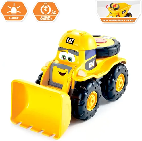 Miniatura 2 de CAT Construction Toys, Camión Cargador de Control Remoto RC - 10.5 Pulgadas de Largo, Controlador Apto para Niños, Controlador Guardable, Luces