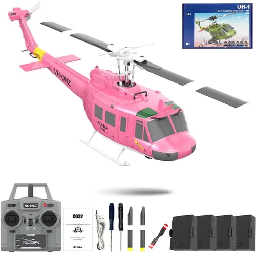 Miniatura 9 de RC ERA C032 Helicóptero RC, Helicóptero RC UH-1 Huey Flybarless de escala 1/48 2.4G 6CH, estabilización de giroscopio de 6 ejes, con mantenimiento