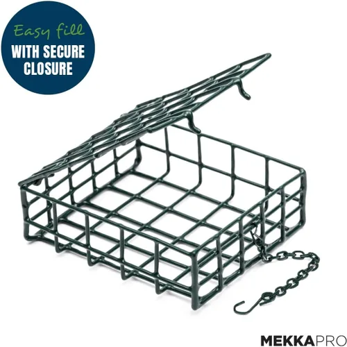 Miniatura 3 de MEKKAPRO Suet - Comedero para pájaros salvajes con cadena de metal colgante, doble delight con cadena de metal, doble capacidad, resistente a