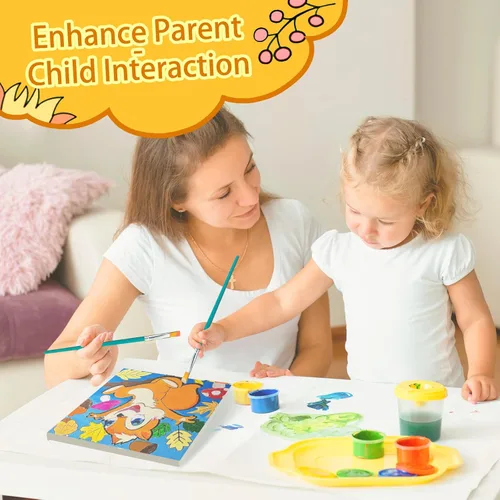 Miniatura 9 de Sixth Space Pintura por números para niños de 4 a 8 años, pintura al óleo acrílica preimpresa para principiantes, incluye lienzo enmarcado