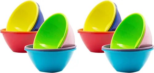 Miniatura 5 de Youngever Cuencos de plástico de 32 onzas, cuencos grandes para cereales, cuencos de sopa grandes, juego de 9 en 9 colores surtidos
