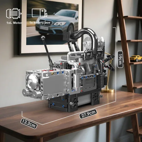 Miniatura 6 de Mould King 10212 Kit de construcción de modelo de motor rotativo, más de 1130 piezas, juego de ensamblaje de motor Wankel motorizado con movimiento