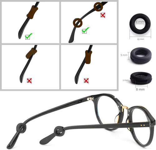 Miniatura 4 de Benvo 12 pares de retenedores para gafas de silicona, sujetadores para patillas de gafas, protectores antideslizantes, sujetadores para gafas