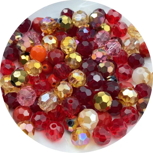 Miniatura 8 de 200 cuentas redondas de cristal de vidrio de 6mm, cuentas espaciadoras facetadas redondas para hacer joyas, pulseras, aretes, collares, campanillas