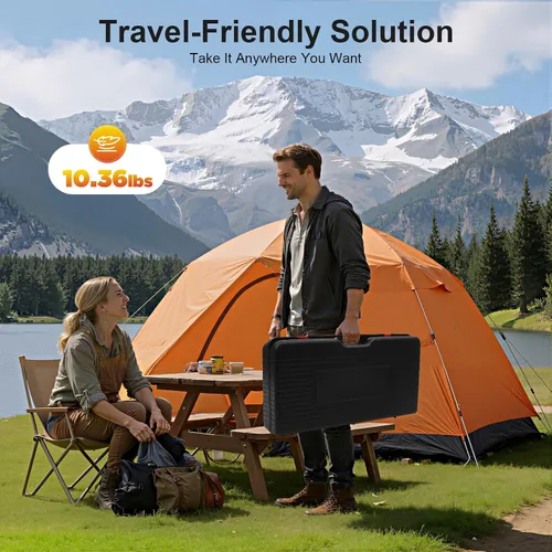 Miniatura 5 de Estufa de camping portátil de 2 quemadores, estufa de campamento de butano, estufa de campamento de viaje al aire libre para campamento, barbacoa