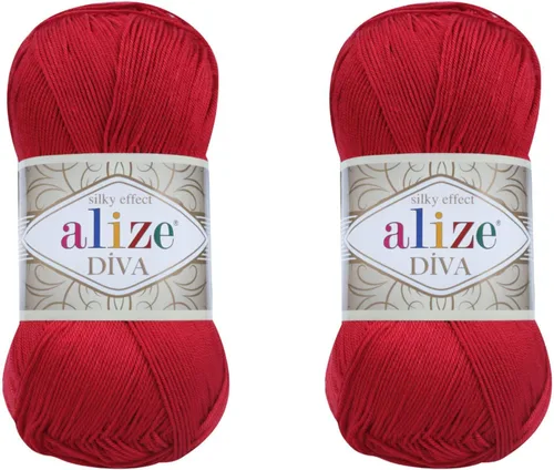 Alize Diva Yarn - Hilo para tejer a mano, hilo acrílico 100% microfibra, hilo Alize Diva, efecto seda, ganchillo arte, encaje, manualidades, lote de