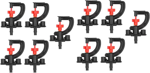 Juego de 10 boquillas de pulverización de refracción, tipo G, rociador de riego con boquilla micro giratoria, para riego de árboles frutales,