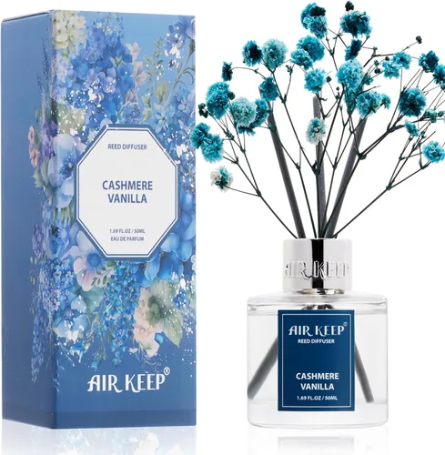 Miniatura 58 de Airkeep Juego de difusor de junco, 3.38 onzas líquidas (3.4 fl oz), difusor de aceite de niebla marina y sal marina con 8 varillas de caña, difusor
