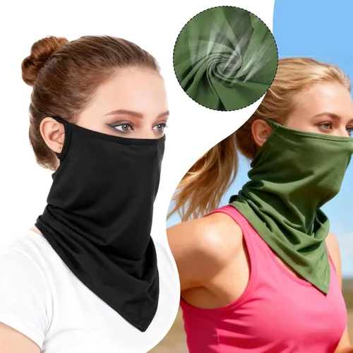 Miniatura 6 de 2 unidades de polaina para el cuello con bucles para las orejas, pasamontañas elásticos, antideslizantes, para el cuello, bandana con cintas