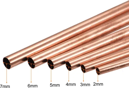 Miniatura 3 de uxcell Tubo de Cobre, 2mm 3mm 4mm 5mm 6mm 7mm DE x 0.2mm de espesor de pared 200mm de longitud Tubo metálico, paquete de 6