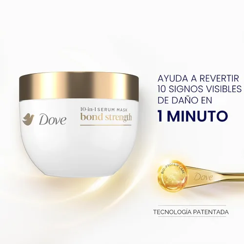 Miniatura 7 de Dove Fuerza de Enlace, Sistema de Terapia de Daños – Champú, Acondicionador, Suero Escudo 10-en-1 y Mascarilla de Péptidos, Tratamiento