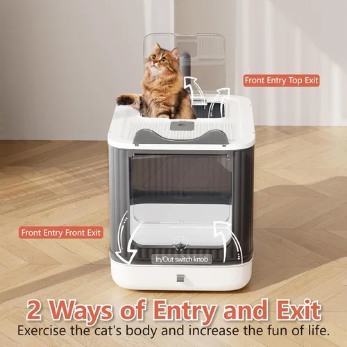 Miniatura 6 de Caja de Arena para Gatos Completamente Cerrada Mejorada con Tapa, Recinto Cubierto para Caja de Arena, Cajas de Arena para Gatos Antisalpicaduras