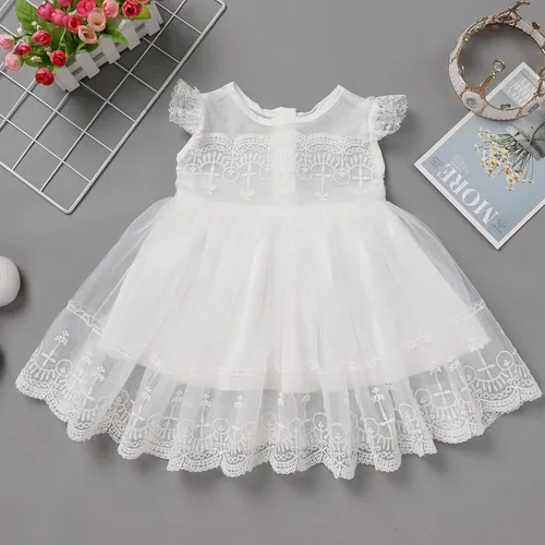 Miniatura 3 de Vestido de otoño de manga larga para niña pequeña, vestido de encaje con flores, boda, primer cumpleaños, bautizo, vestido con sombrero